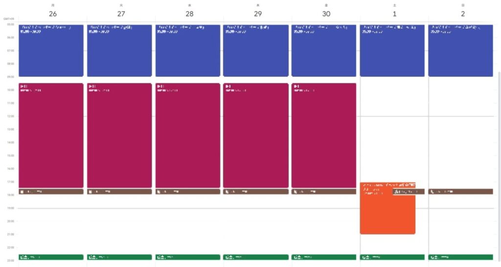 Googleカレンダーを使って1週間のスケジューリング